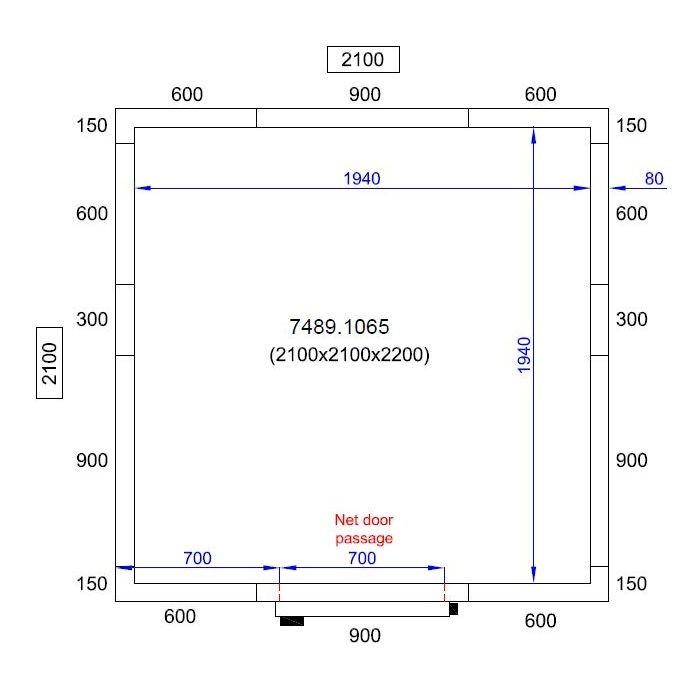 Chambre froide positive 2100X2100X2200 - 80mm Pro Line Combisteel_1