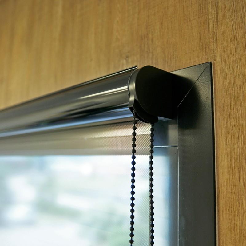 Store enrouleur anti regard et anti chaleur argent foncé - rejet thermique 92% - mécanisme noir - avec coffre - sf-cobalt-cof-n_1