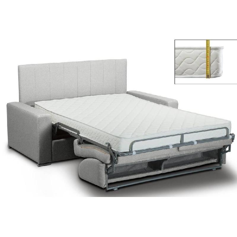 Canapé 4 places Deauville - Convertible express avec matelas 16 cm, sommier à lattes et tête de lit intégrée - Polyuréthane blanc cassé_1