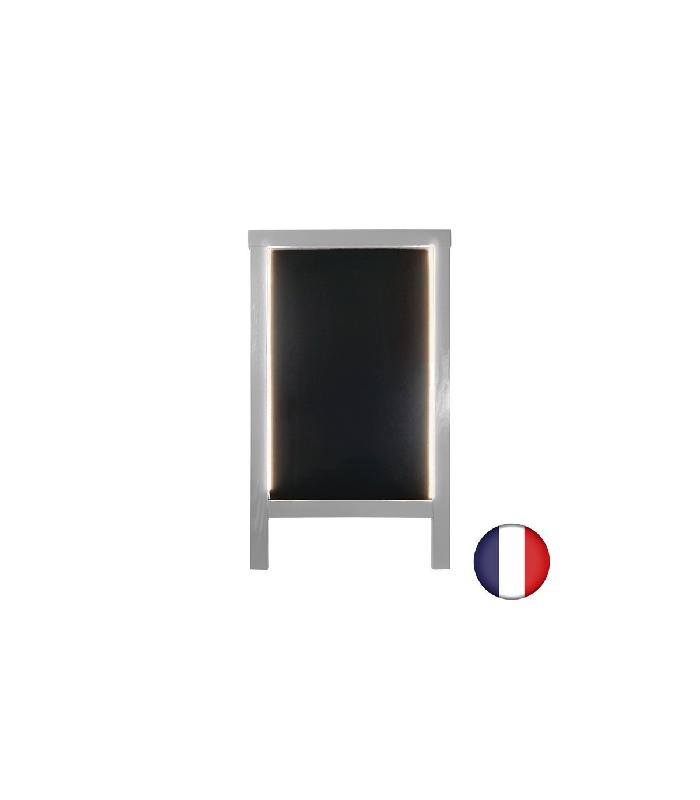 Chevalet stop trottoir en bois avec éclairage LED et batterie 9 800 mAh - 127 x 75 cm - Référence : LSTF38G-LED-BA98_1