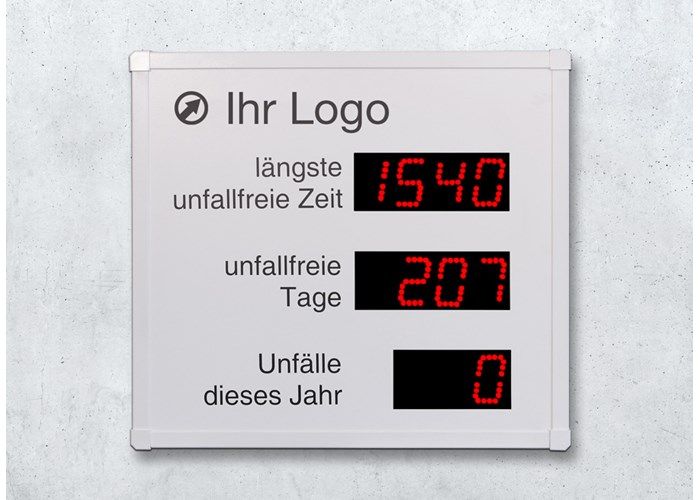 U20rp - compteur de jour sans accident - Wöhrle - afficheur LED - chiffres 57 mm / 100 mm - 230V CA ou 24V CC_1