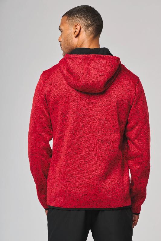 Veste à capuche chinée homme - Réf: PA365 - PROACT - Tricot intérieur gratté 100% polyester_1