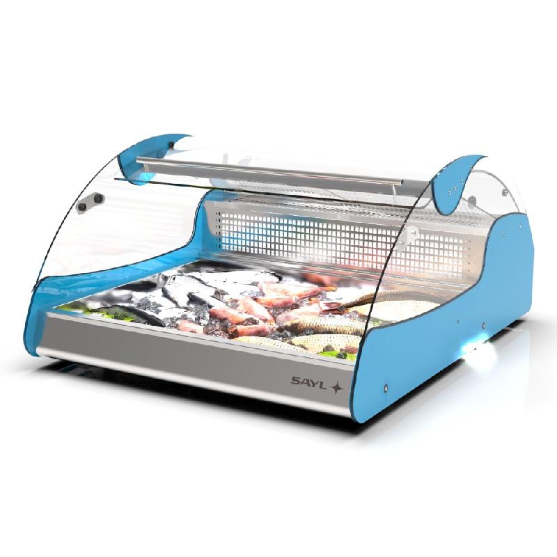 Vitrine réfrigérée spéciale poissons VX2 - 2 bacs GN 1/1 | Sayl Barcelona - XL - Bleu_1