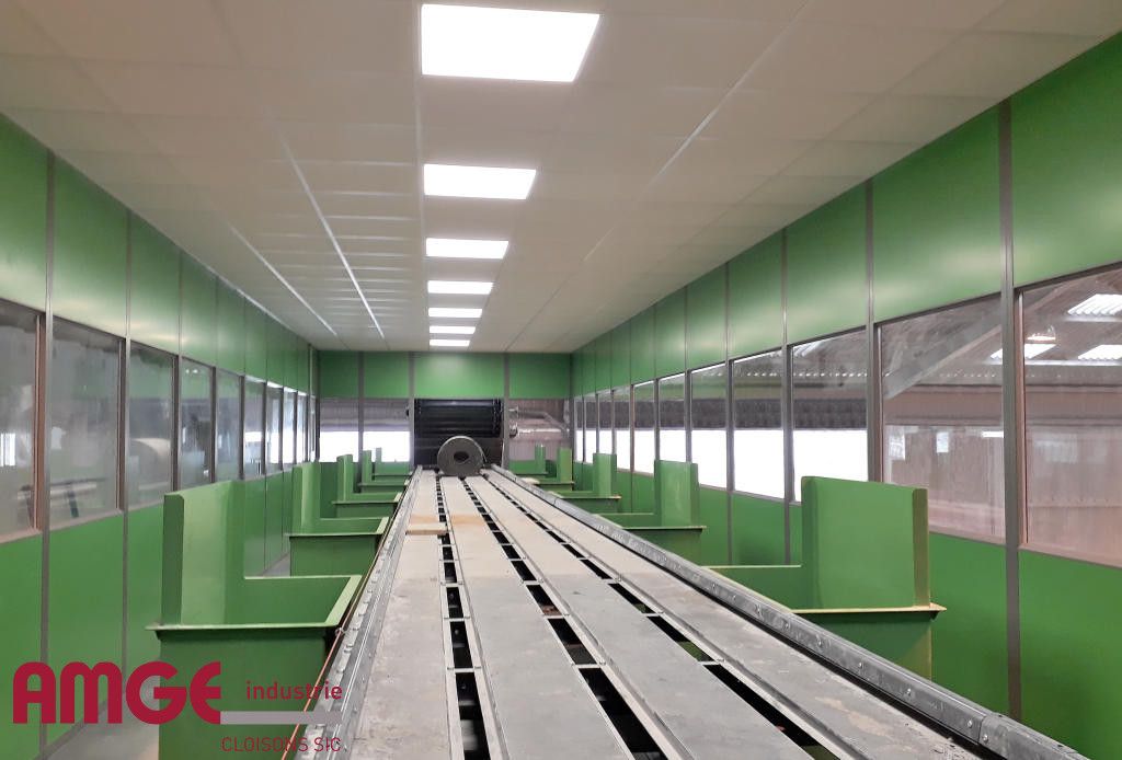 Cabine de tri modulaire insonorisée avec double paroi isolée en acier - Cloison amovible et robuste_1