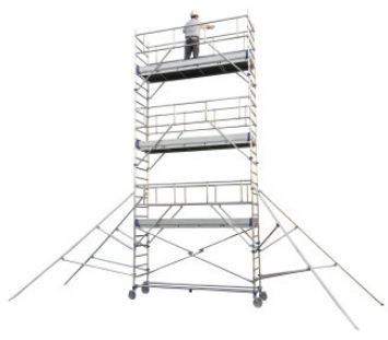 Échafaudage roulant aluminium Totem 2 Box 300 - Comabi SNC - Hauteur de travail maximale 9,85 m - Plateau bac_1