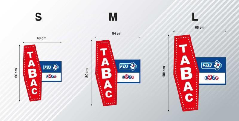 Enseigne drapeau lumineuse Tabac LOTO - 3 tailles disponibles - Garantie 3 ans_1