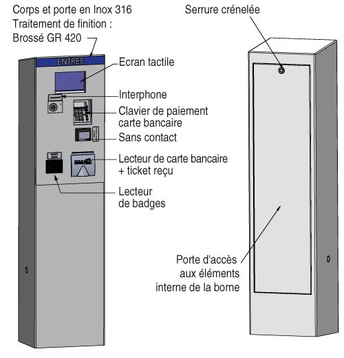 Pco 1002 a - borne de paiement parking - urbaflux - alimentation électrique 230v_1