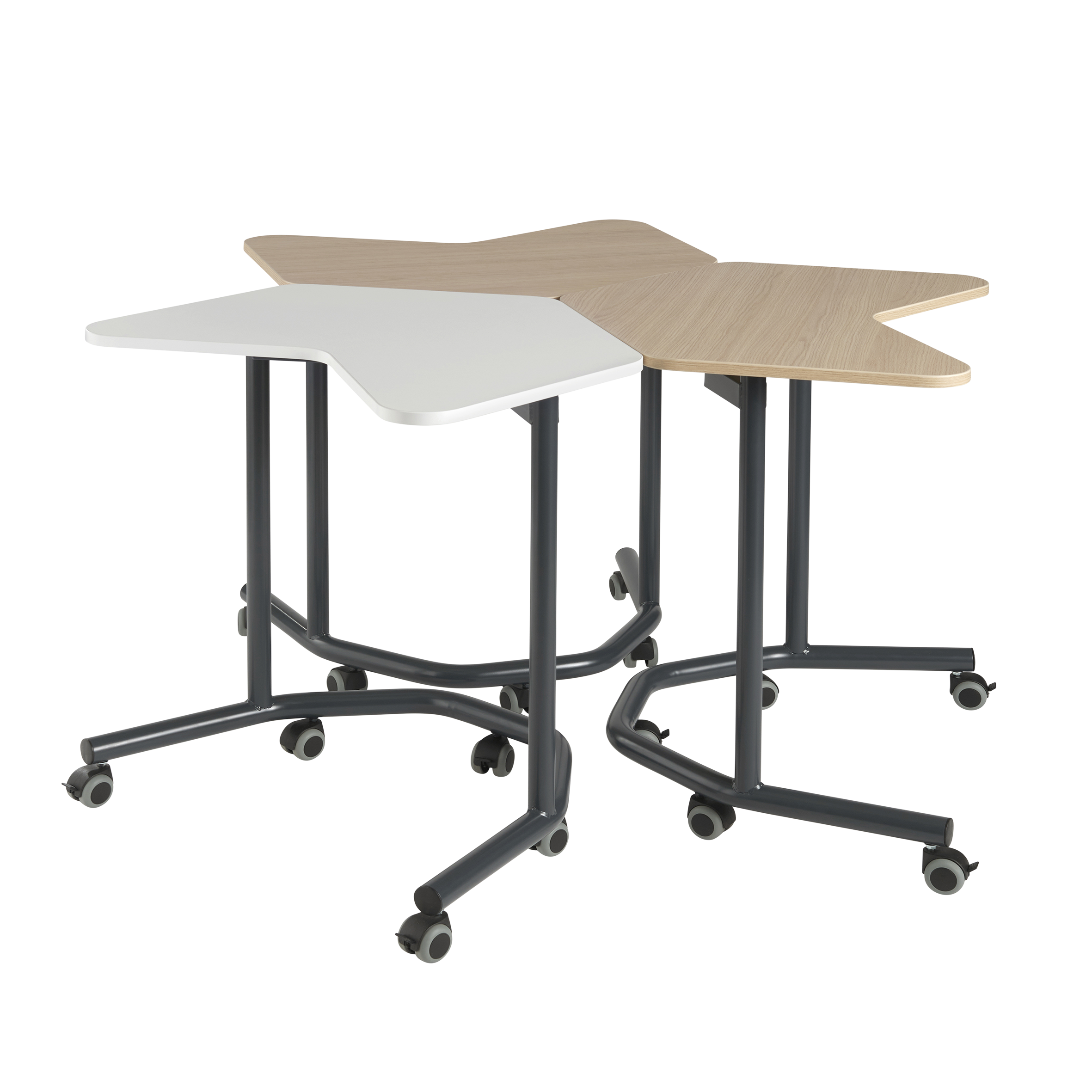 Table ABYL - Classe flexible - pédagogique 5 pieds, fixe ou mobile - Tailles 1 à 3_1