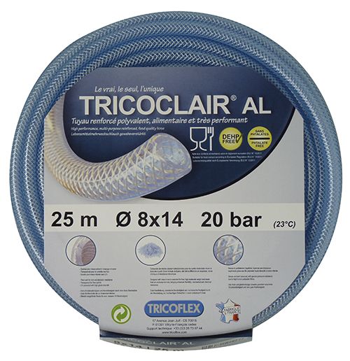 054281 - Tuyau de gaz renforcé Tricoflex - 25 m - PVC souple transparent sans phtalates_1