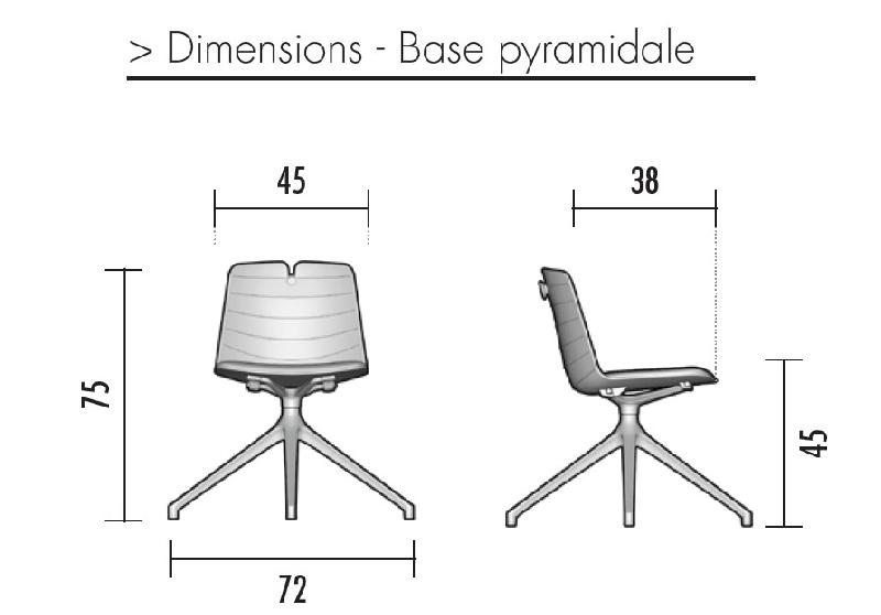 Chaise Mindy avec pied pyramidal - Mobel Linea. - Lilas_2