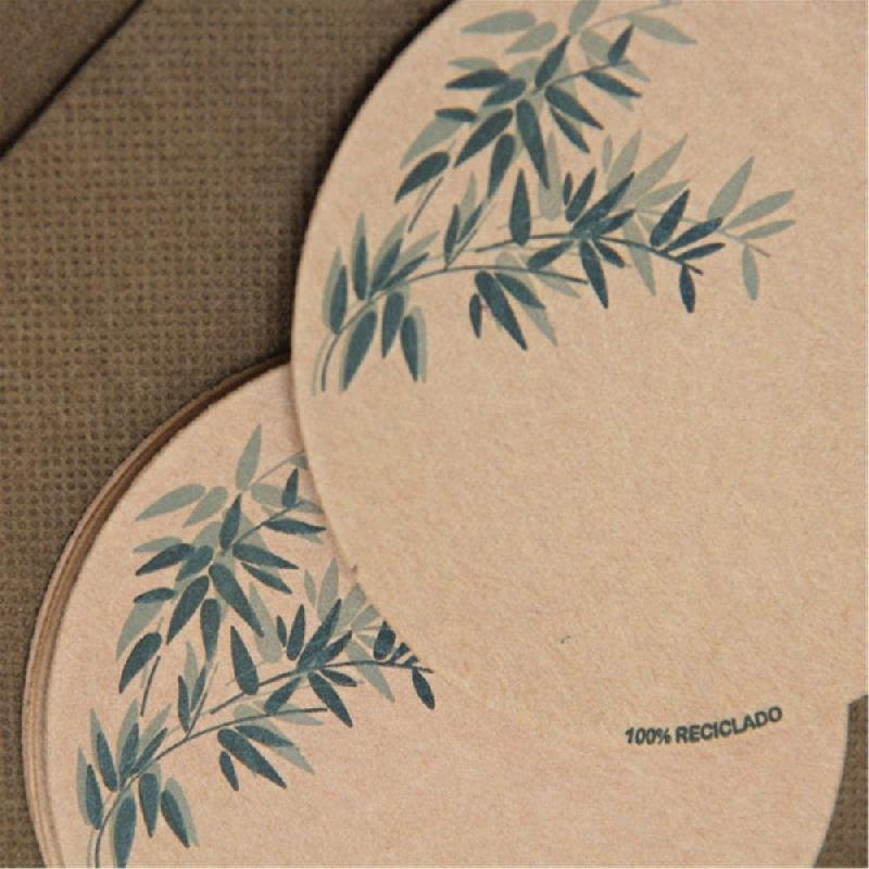 Dessous de verre carton blanc Feel Green Ø9cm - par 6000_1
