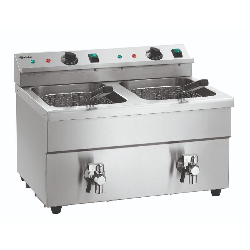 Friteuse électrique à induction - 2 cuves - 2 x 8 L - avec robinet de vidange - 165119 | Bartscher_1