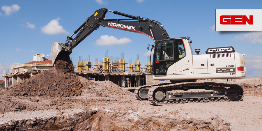 Pelleteuse Hidromek HMK 220 LC - 23,3 tonnes - Faible consommation de carburant et Système de Contrôle Opera_1