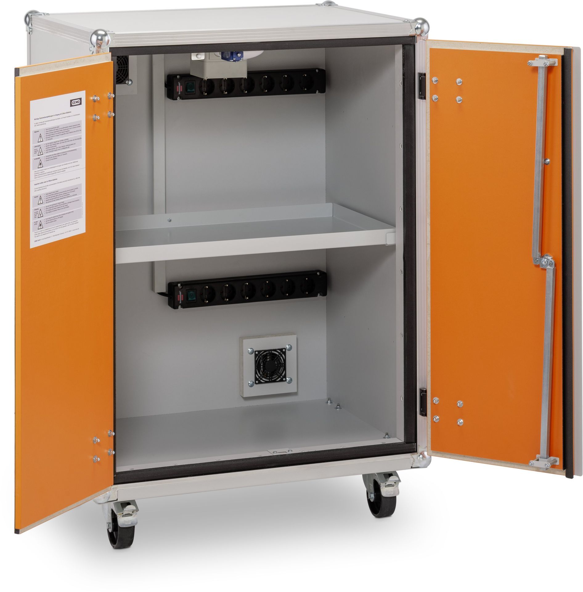 Armoire anti-feu CEMO 8/10 standard lockEX® 230 V avec roulettes - Réf 11723F - Sécurisée pour batteries lithium_1