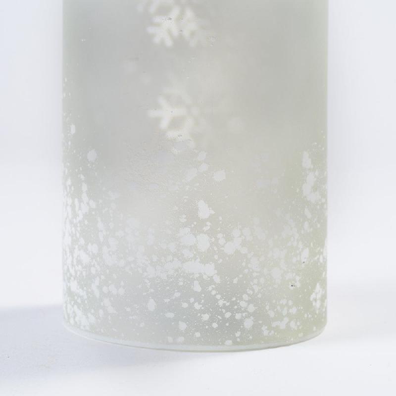 Bouteille blanc givré avec flocons animés 12 leds  Ø 11 x H 24 cm_1