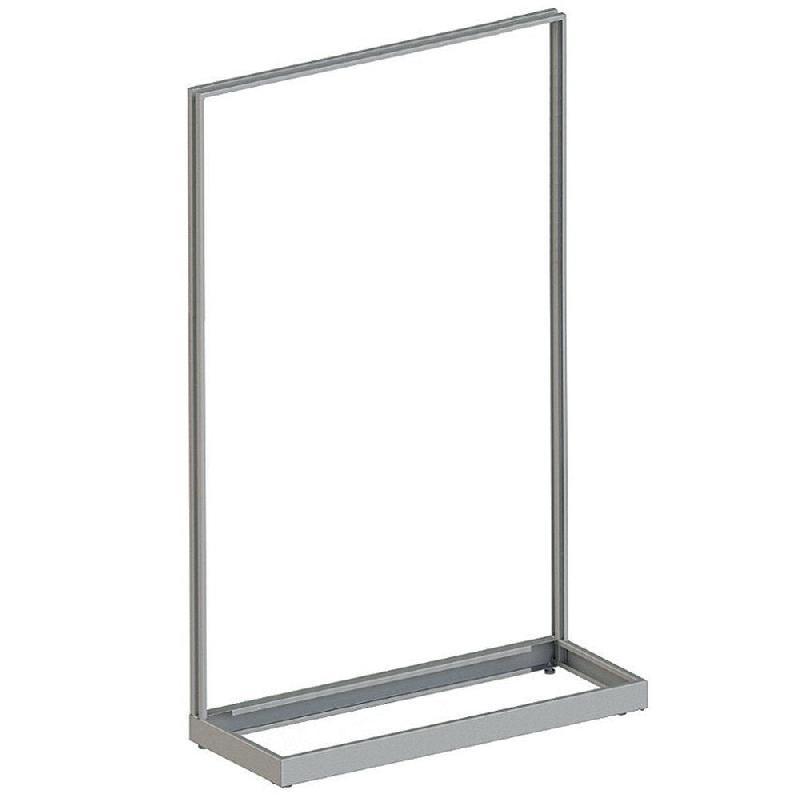 Cadre gondole simple en acier L120xP47xH180cm - gris pour panneau rainuré_1