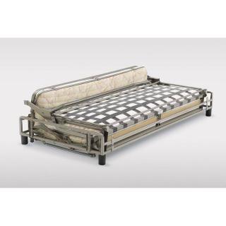 Canapé express Groenland - Matelas 16 cm - Sommier à lattes 160 cm - Cuir vachette beige - Design scandinave_1