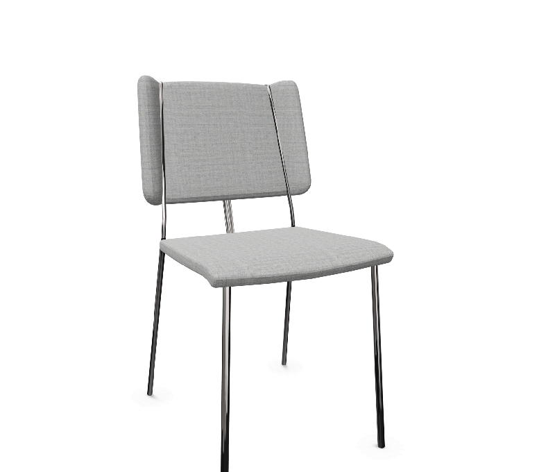 Chaise visiteur tapissée Frankie - Gris_1