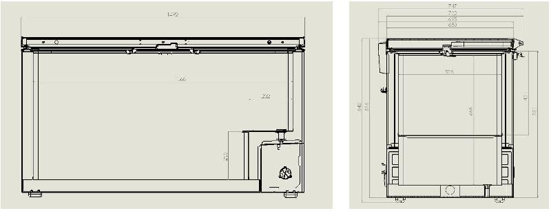 Congélateur bahut couvercle en inox 469 l l1492mm 7151.1115 COMBISTEEL_1