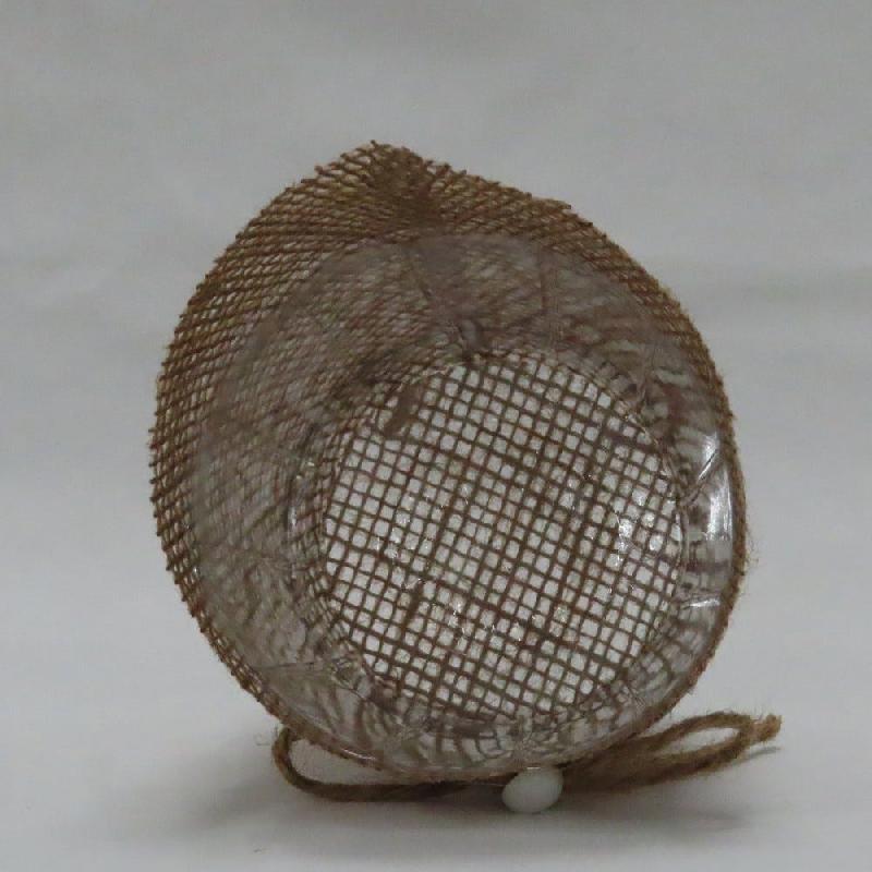 Pot en jute avec interieur PET cordelette et perle déco Ø10,5 H9 cm - par 12_1
