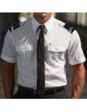 Chemise pilote blanche manches courtes - Militaires, Gendarmerie, Police et Sécurité_1