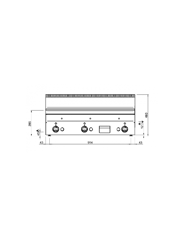Plancha gaz à poser MBM - Plaque lisse en acier inoxydable - 1000x510 mm_1