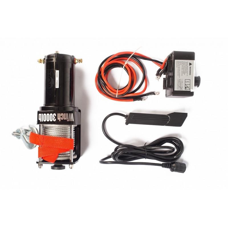 Treuil véhicule électrique TOR P3500-1D - 1500kg, câble 13,5m, 12V, force de traction variable_1