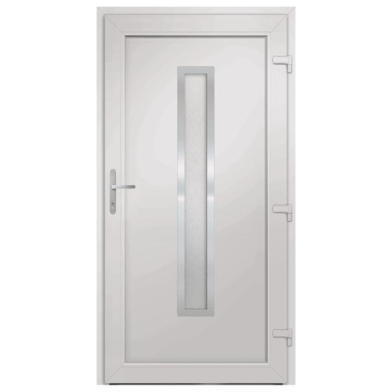 Vidaxl porte d'entrée blanc 108x208 cm pvc 3187896_1