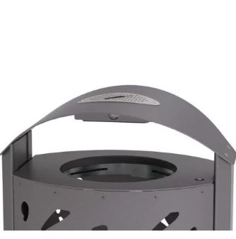 Corbeille Cendrier Venise 120 L - Acier et Tôle Découpée - Couvercle Réhaussé - Cendrier à Tiroir_1