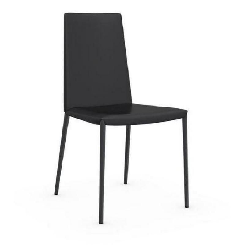Lot de 2 chaises italiennes BOHEME - Gris - Structure en acier et assise en synderme_1