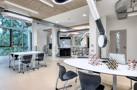 Sorbonne pédagogique  mobile en verre et hauteur de travail 900mm - AEROEM_1