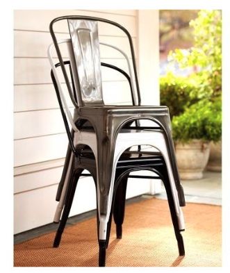 Chaise de terrasse style vintage - Structure acier - Usage intérieur/extérieur - Lot de 4 unités_1