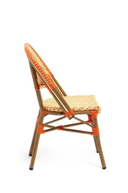 Chaise de terrasse soufflot - tressage orange et beige_1