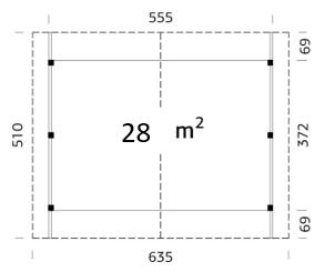Préau couvert en bois 2 places pour voiture - 28.0 m² - Poteaux lamellé collé et couverture en shingle_1