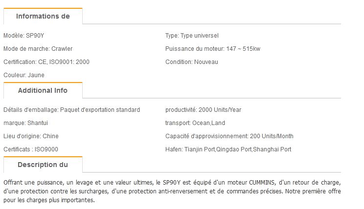 SP90Y - Pipelayer et poseur de canalisation - Shantui - 90 tonnes - moteur Cummins_1