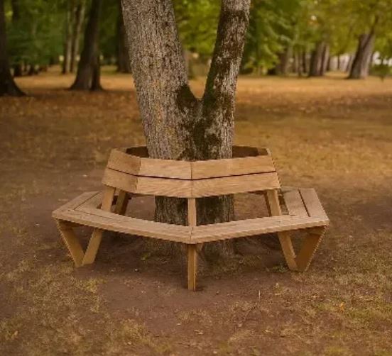 Banc tour d'arbre en bois_1