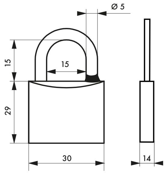 Cadenas à clés très résistant pour usage extérieur - 30 mm - Corps laiton monobloc et anse acier inoxydable - Marque Thirard_1