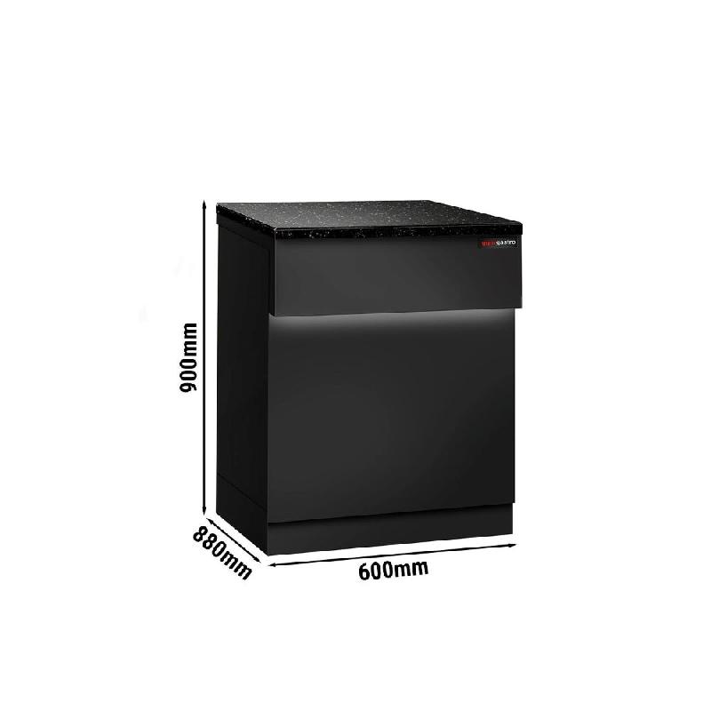 Comptoir caisse TORONTO - L600 mm - Plan de travail en granit Noir - P900_1