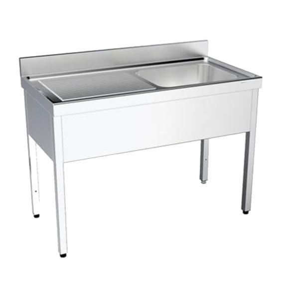 Plonge inox 1 bac et égouttoir sur bâti - P 550 mm - 1000_1