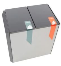 Poubelle tri-sélectif sécurisée incendie en aluminium - 2 liners intérieurs - Recyclostar_1
