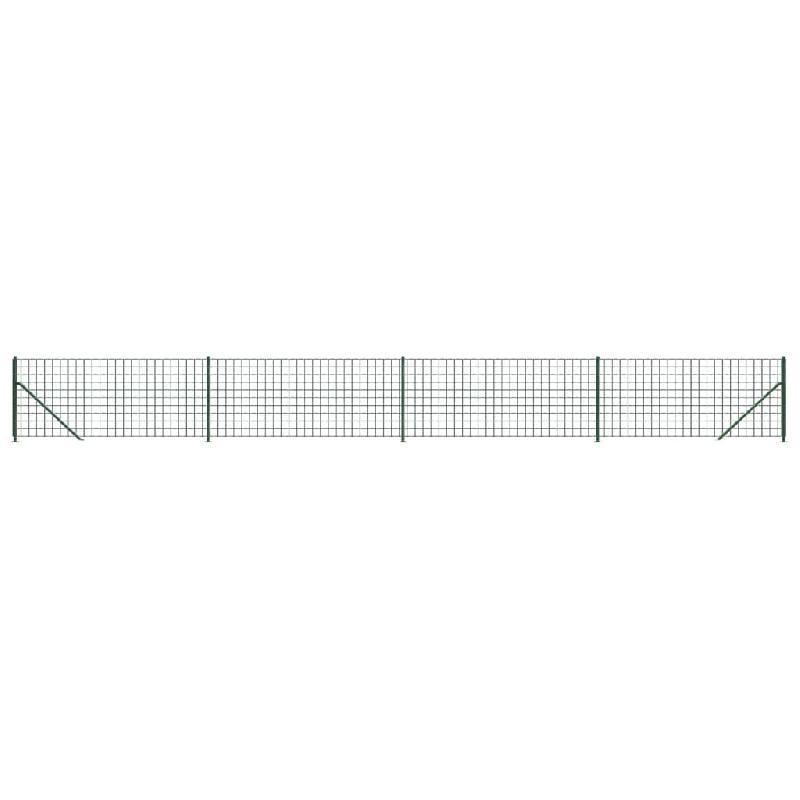 Vidaxl clôture en treillis métallique avec bride vert 0,8x10 m 154176_1