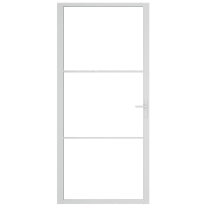 Vidaxl porte intérieure 93x201,5 cm blanc verre esg et aluminium 350570_1