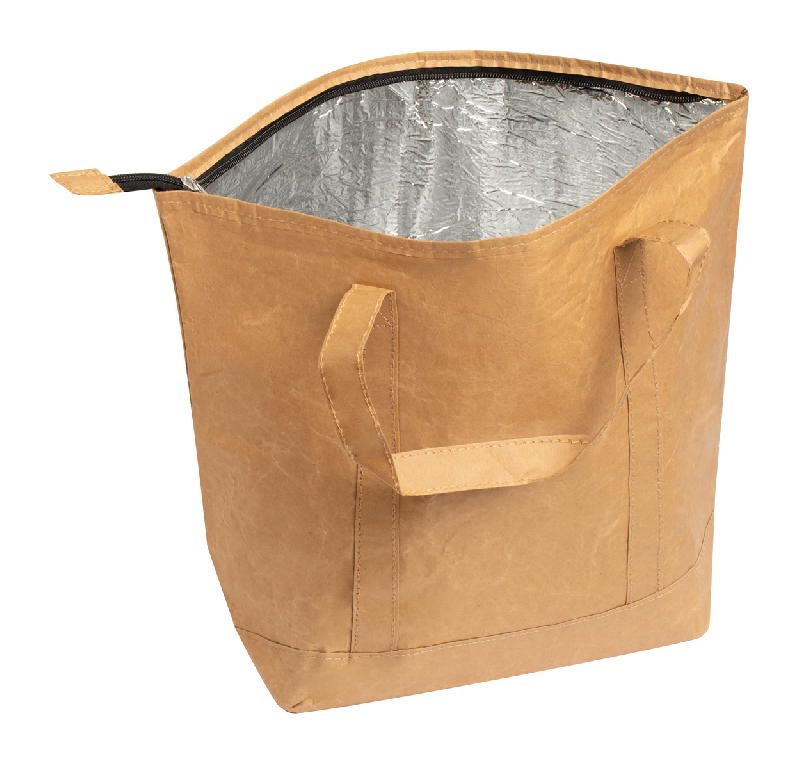 Sac isotherme zippé en papier recyclé laminé avec doublure aluminium - anses courtes_1