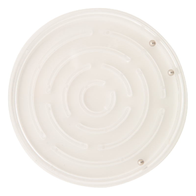 Jeu de patience rond en plastique - avec trois billes de métal et insert papier digital - Marquage inclus_1