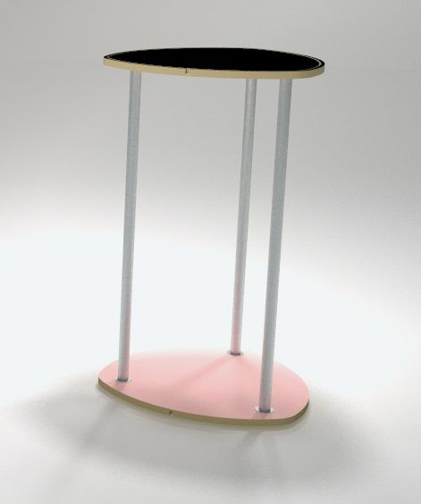 Comptoir pliable triangle en tissu tendu - format 60x60xH100cm avec sac de transport_1