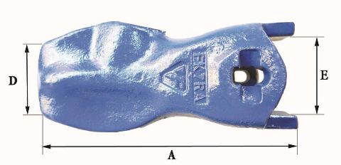 Dents de godet Fastkey FK7 RA - Référence FK7 SRA - 13.46 kg - Dimensions A 305 mm, B 123 mm, C 25 mm, D 90 mm, E 86 mm_1