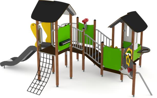 Structure multi-jeux 3 à 5 ans - Unimini Koppy - 8047023 - Hags - Poteaux bois et panneaux HPL - Fondation à enterrer_1