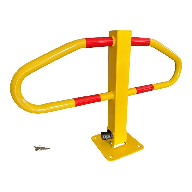 Arceau de parking avec pied central - Ø30 mm, acier jaune, fixation sol_1