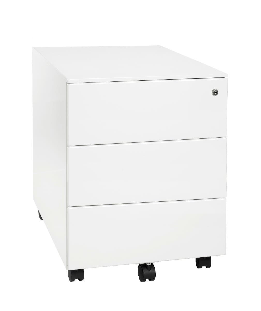 Caisson métallique mobile 3 tiroirs - acier inoxydable - dimensions 42x58x54 cm - garantie 2 ans_1