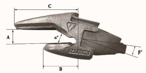 Dents de godet Fastkey FK9 1550 PA - dimensions précises et poids de 21,60 kg_1